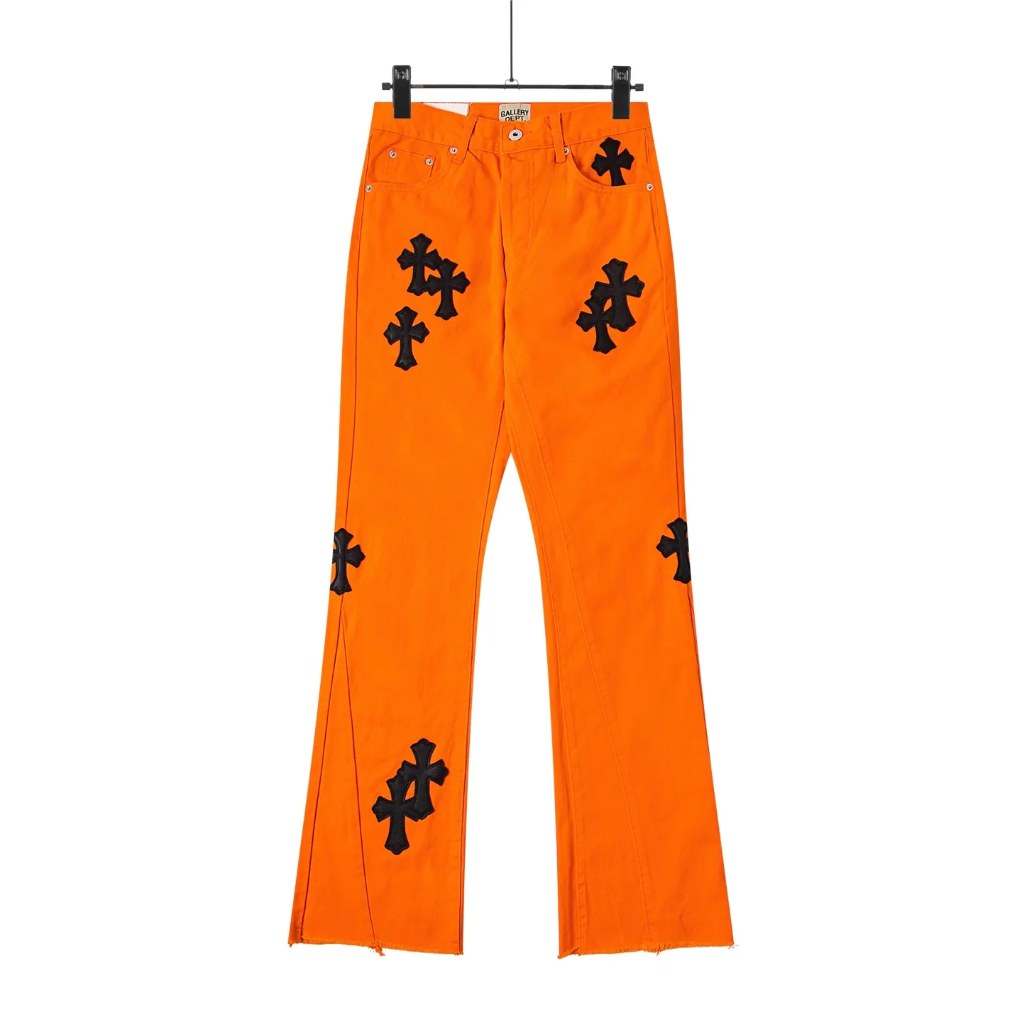 #8204 P230💰 GALLERY DEPT. Vintage spliced orange cross loose washed flared jeans - truly restore the ultimate texture of Vintage - original hardware accessories washed and other elevators, QR code analysis are all purchased from the original factory, high degree of restoration, you are welcome to compare with a certain product~ - Three-dimensional version Loose and comfortable, not picky about the figure, taller and slimmer, factory Seiko, original quality control, same style for men and women, can be matched with couples, versatile recommendation, must-have jeans for all seasons -Size: 28 30 32 34 36